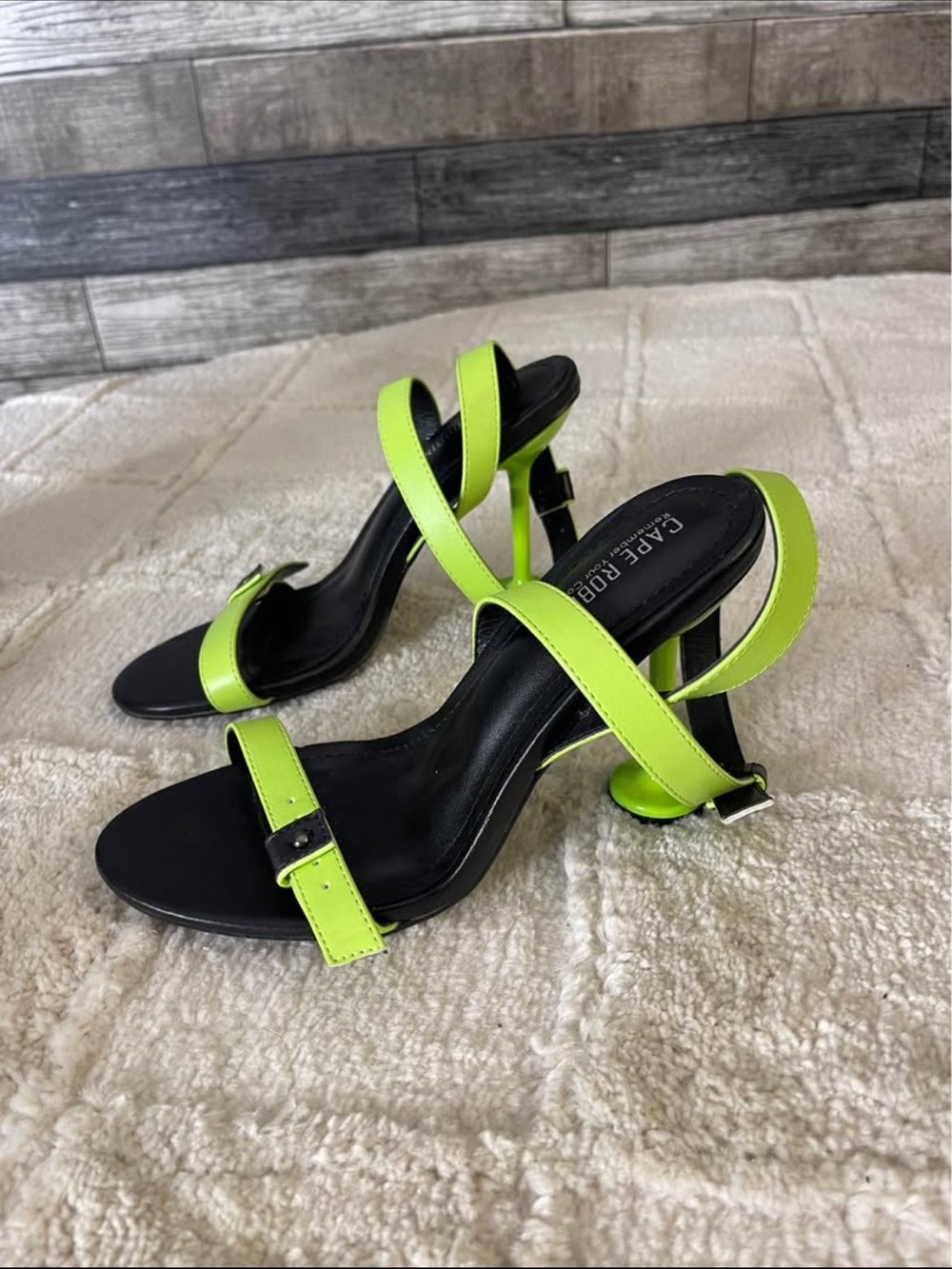 Cape Robbin Neon Green Strappy High Heel Sandals